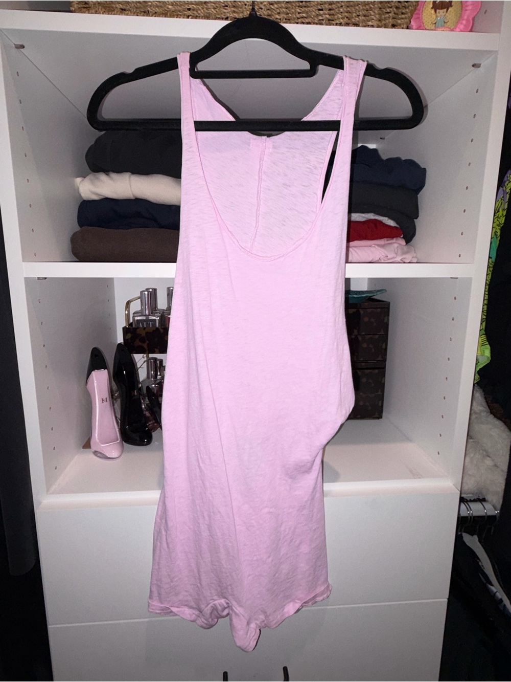 Light Pink Sleeveless Romper- skims- heart butt